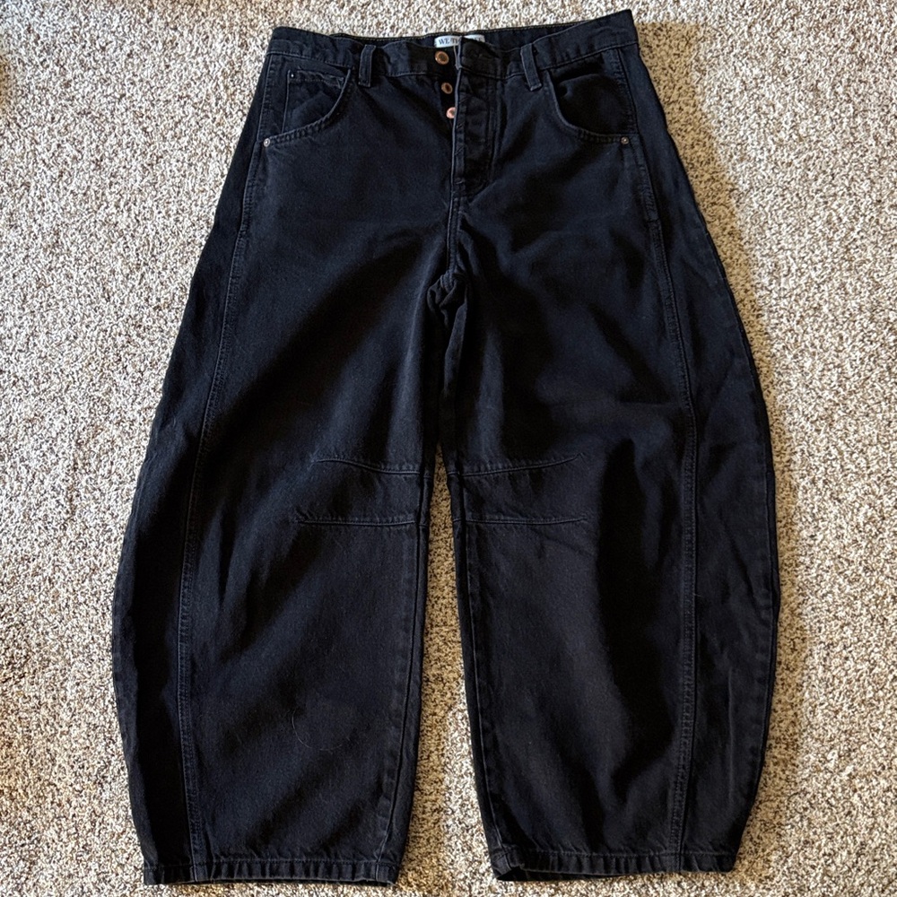 Free People We The Free Good Luck Midrise Barrel Jeans in Soundwave Size 28